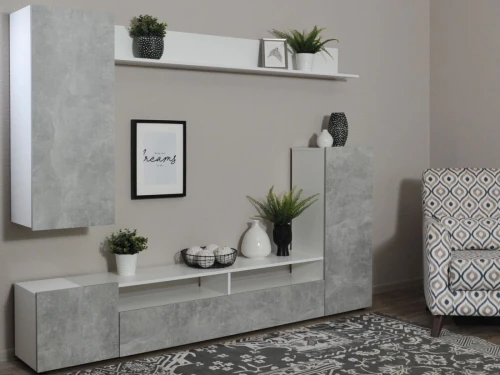 Стенка «Нео», Белый/Ателье светлый