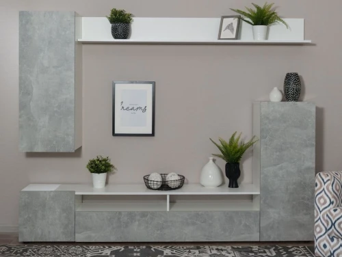 Стенка «Нео», Белый/Ателье светлый