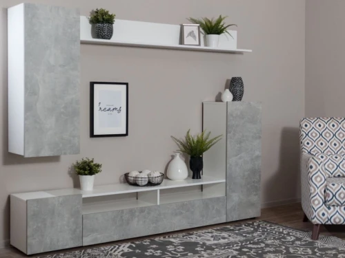 Стенка «Нео», Белый/Ателье светлый