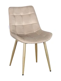 DC705 Стул мягкий, БЕЖЕВЫЙ#G62-03 велюр, каркас металл шампань