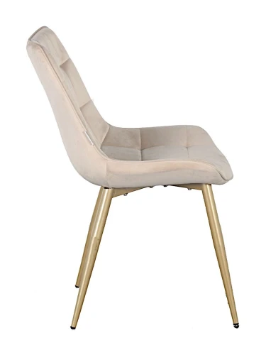 DC705 Стул мягкий, БЕЖЕВЫЙ#G62-03 велюр, каркас металл шампань