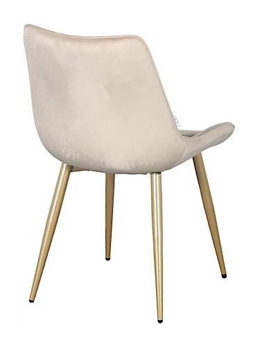 DC705 Стул мягкий, БЕЖЕВЫЙ#G62-03 велюр, каркас металл шампань