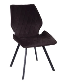 DC231 Стул мягкий поворотный 180, ГОРЬКИЙ ШОКОЛАД#M420-11 велюр, каркас металл, черный КВАДРАТ