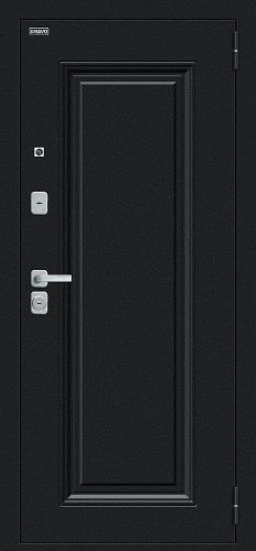 Входная дверь BRAVO Флэш МФ/BChrome Букле черное/Cappuccino Melinga