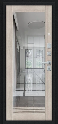 Входная дверь BRAVO Флэш МФ/BChrome Букле черное/Cappuccino Melinga