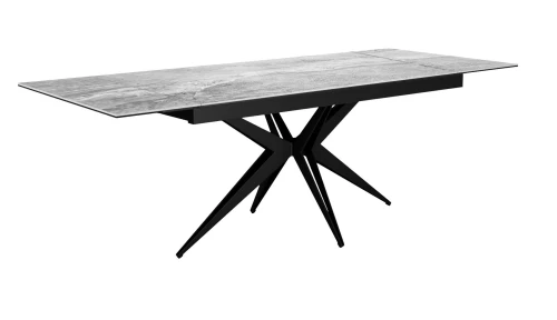 Стол DikLine KW160 мрамор С31 (керамика серая глянец)/опоры черные