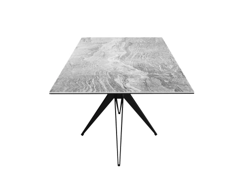 Стол DikLine KW160 мрамор С31 (керамика серая глянец)/опоры черные