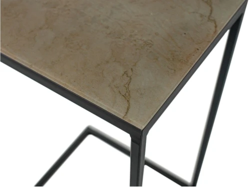 Стол М86 ДП1-03-04 340*300*610 фотопечать «Камень бежевый», черный матовый