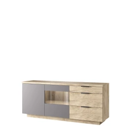 BRYCE, Тумба 1V1D3S. Цвет ДУБ КАНЬОН / СИЛК ШИТАКЕ