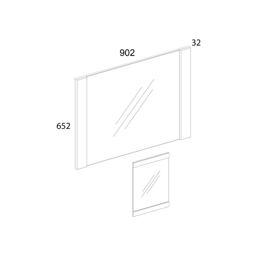 DOORSET, Зеркало навесное 90. Цвет ДУБ НАВАРРА