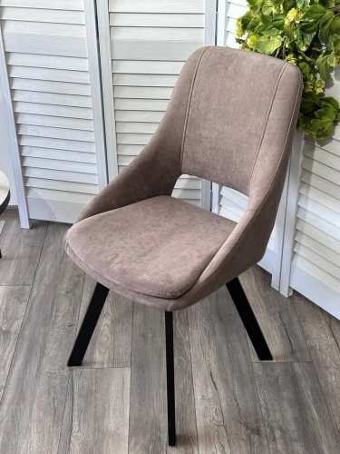 Стул ASP, 360 град. поворот. B5 Капучино, велюр / черный каркас, М-City