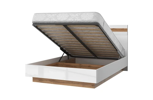 TAURUS, Кровать 140В с подъемником. Цвет БЕЛЫЙ / ДУБ ВОТАН