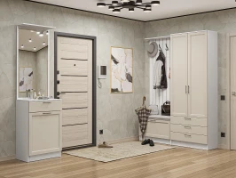 Готовая прихожая Стиль-04 Cream Silkwood Белый