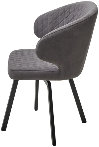 Стул ХИЛТОН 360 град., цвет B28 Темно-серый, велюр / черный каркас М-City