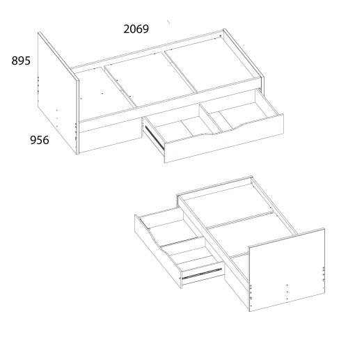 Кровать 90, BJORK, цвет ольха полярная