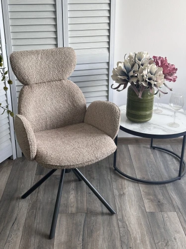 Стул VARDY 360 град.поворот. Хаки букле XD841-06 / Серый, ®DISAUR