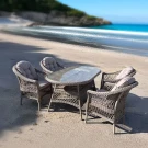 Комплект плетеной мебели T217/LV-217 Beige (4+1) с подушками в комплекте Комплект плетеной мебели T217/LV-217 Beige (4+1) с подушками в комплекте