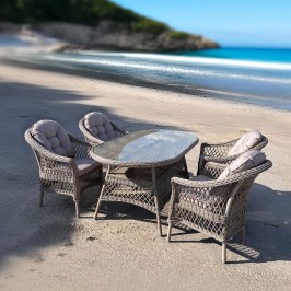 Комплект плетеной мебели T217/LV-217 Beige (4+1) с подушками в комплекте Комплект плетеной мебели T217/LV-217 Beige (4+1) с подушками в комплекте