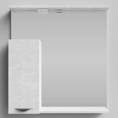 Зеркало Марко 75, ручки Черные, Белый камень ПВХ 57805, левый