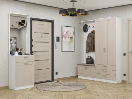 Готовая прихожая Стиль-04 Cream Silk Белый лофт