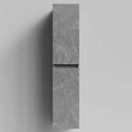 Пенал Бест 30 (2 двери) подвесной, Мрамор Серый софт тач ПВХ 4044-1, правый, бельевая корзина