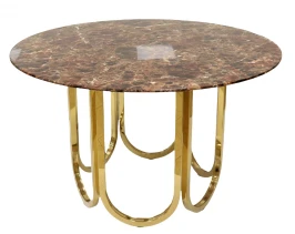 Стол обеденный Лори F-1386-1.1, 122х122х76 см, коричневый мрамор