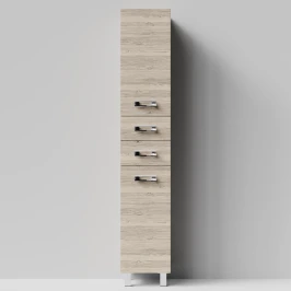 Пенал Орландо 355 напольный, Дубослив ореховый светлый ПВХ 3445, левый, бельевая корзина