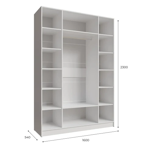 Распашной шкаф с зеркалом Мадрид 1.6, белый