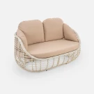 Диван Lotus 2ps Доминикана, RAL 1013, Jamaica beige из искусственного ротанга
