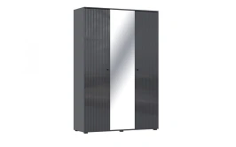 Шкаф трехстворчатый Оливия, Графит, Графит глянец