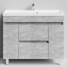 Тумба Бест 100 (2 ящика, 2 двери) напольный, Горный камень ПВХ 57807 Vodok с раковиной в комплекте