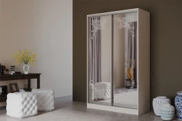 Шкаф-купе Тринити 1 1,35 м, Сандал светлый