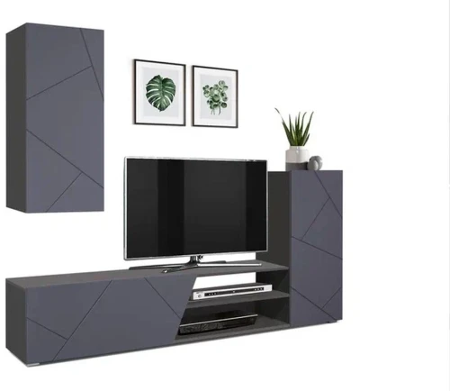 Стенка Прага-6 Диамант серый/Софт графит