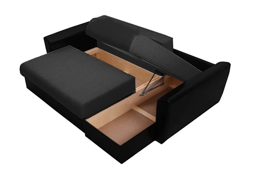 Диван угловой Амстердам рогожка черная 160