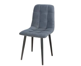 Стул Х / черный /велюр серый