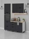 Готовый кухонный гарнитур МК Аленушка 1,6м ПД 2 Астра Сталь,скоба черный,сонома
