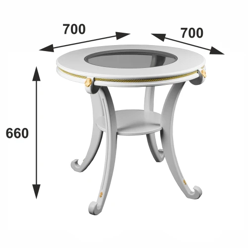 Стол журнальный Глория С молочный дуб Л