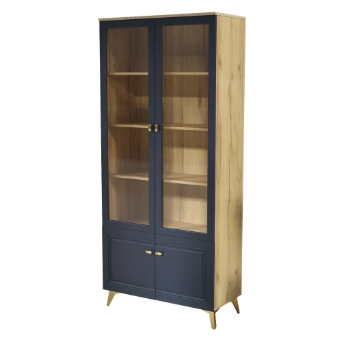 Шкаф-витрина Вега Сапфир 2дв, темно-синий