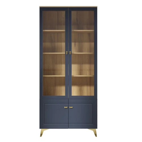 Шкаф-витрина Вега Сапфир 2дв, темно-синий