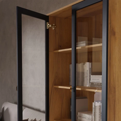 Шкаф-витрина Вега Сапфир 2дв, темно-синий