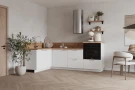 Готовая кухня КГ Угловой 1500х2400 (без пм) , Белый софт матовый  Арника РМ в.3