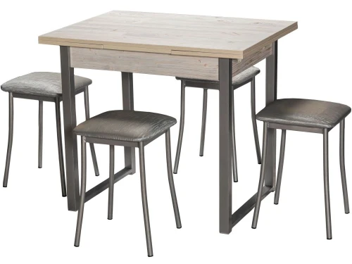 Стол М102 «Алан» ДП1-01-11 900(1200)(1500)*670, ЛДСП:Наоми, Н/стола (Металлик)