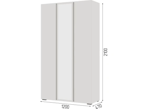 Шкаф «Хелен» ШК-02 3-х дверный с зеркалом, белый