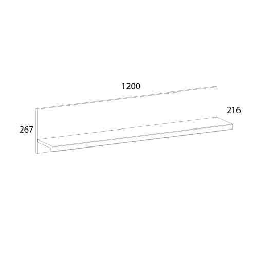 Полка навесная Т, MAGELLAN, цвет Сосна винтаж
