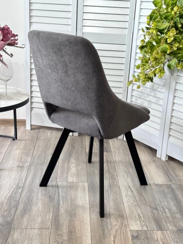 Стул ASP, 360 град. поворот. B28 Темно-серый, велюр / черный каркас, М-City