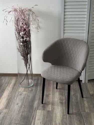 Стул ХИЛТОН, цвет B22 Серый, велюр / черный каркас М-City