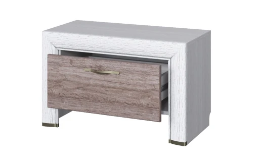 Тумба 1S, OLIVIA, цвет вудлайн крем/дуб анкона