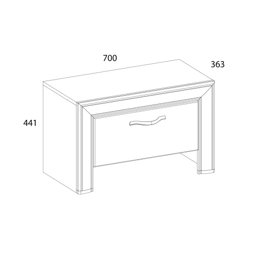 Тумба 1S, OLIVIA, цвет вудлайн крем/дуб анкона