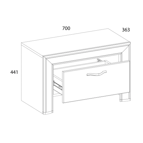 Тумба 1S, OLIVIA, цвет вудлайн крем/дуб анкона