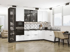 Кухонный гарнитур Нео-04 White Silk Graphite